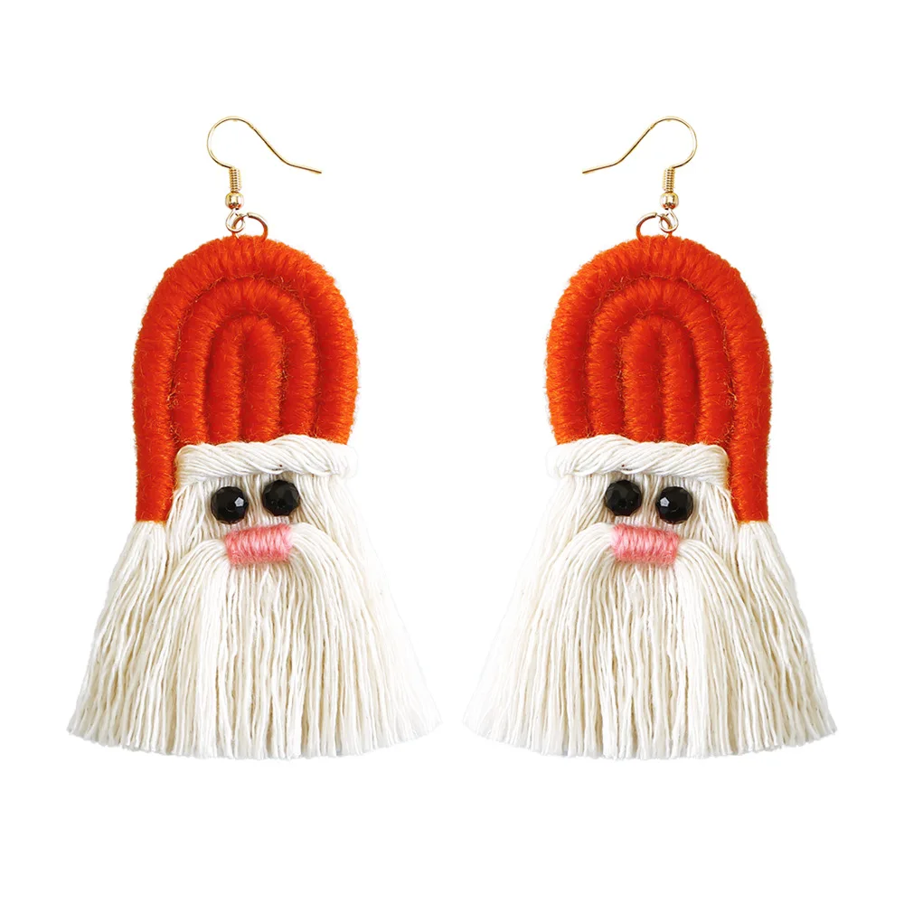 Dvacaman этнические плетеные серьги ручной работы макраме с бахромой и перьями из