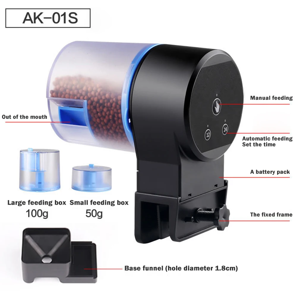 Digital Automatic Fish Feeder Aquarium Goldfish Smart Timing Auto 8/12/24 hours Timer Food Feeding Tools​ | Дом и сад