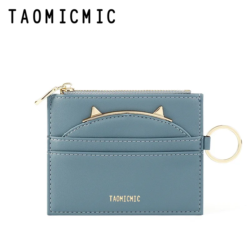 

New multifunctional zipper coin purse, ultra-thin multi-card card holder, female cute cat mini creative coin purse