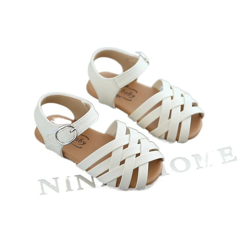

Summer Kids Sandals Solid Color Girls Roman Sandals Kids Girl Princess Shoes Toddler Girl Shoes Flat Heel Smg208