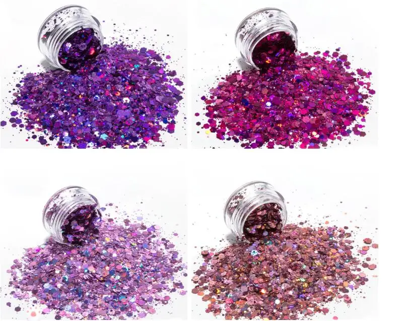 24 шт Радужный голографический с голографическим блеском смешанный Массивный 24 цвета голографический блеск микс | дизайн ногтей, лица, блестящие тумблеры, JKy76776
