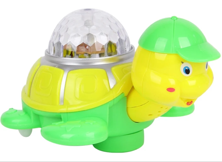 Colorful Lights Turn Turtle Electric Universal Light Music Children's Educational Toys Baby Unisex Electronic Plastic Sounding