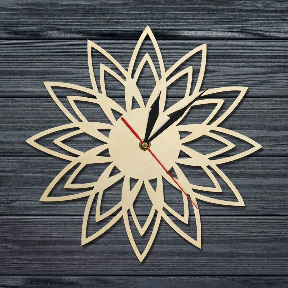 Mid Century современные деревянные настенные часы Sunburst домашний декор бесшумные не тикающие настенные часы натуральные настенные художественные бесшумные настенные часы