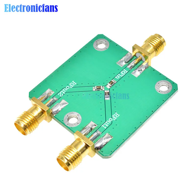 RF Power Splitter RF Microwave Resistance Power Divider Splitter 1 to 2 Combiner SMA DC-5GHz Radio Frequency Divider 33*33mm