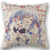 anime girl usada pekora cushion pillow tentofficehome cotton linen zippered pillowcase family home accessories customizable