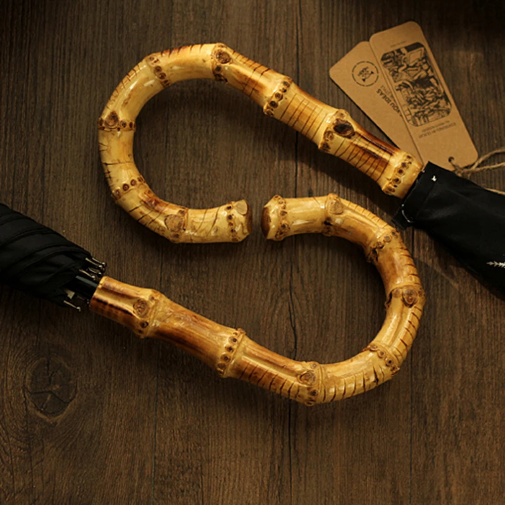 Comprare Di Grandi Dimensioni Di Bambù Ombrello Pioggia Retro 8K Antivento Automatico Di Legno Manico Lungo Ombrelli Donne Degli Uomini Del Regalo Parapluie Accessori E Articoli Per Pioggia Sy034