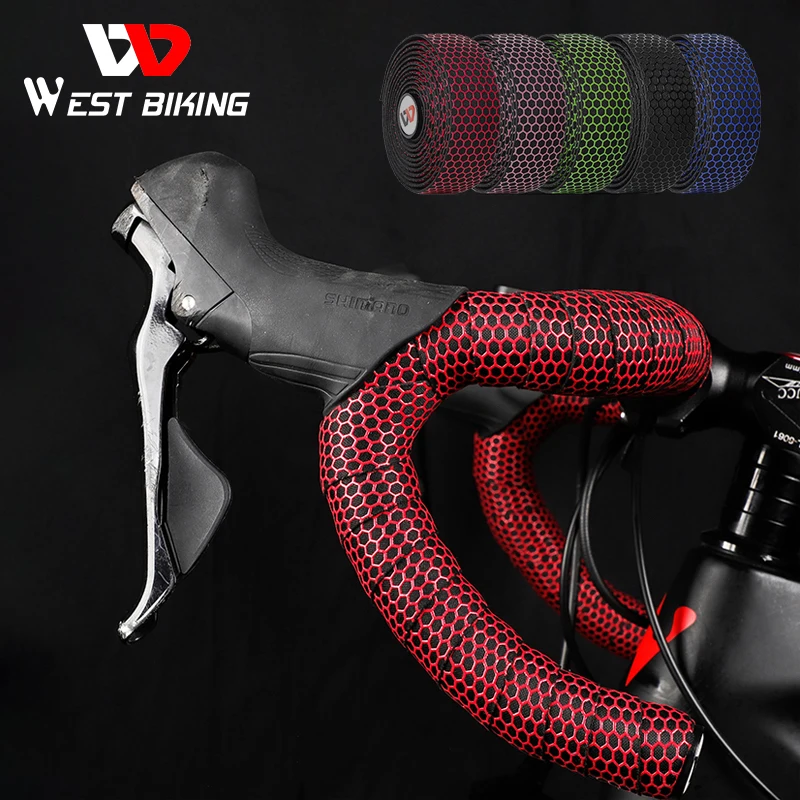 

WEST BIKING Bike Handlebar Tape Road Bicycle Anti-slip Silica Gel EVA Shock Absorption Handle Bar Tape Cycling Wrap End Plug