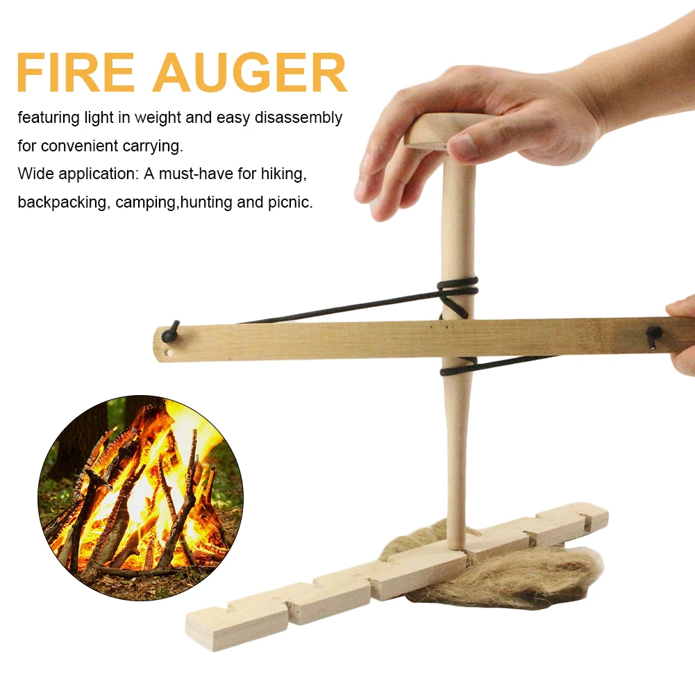 

Bow Drill Friction Fire Starter Wood Make Fire Drilling Tool Kit For Outdoor Survival Camping Hiking Emergency Equipment On Sale