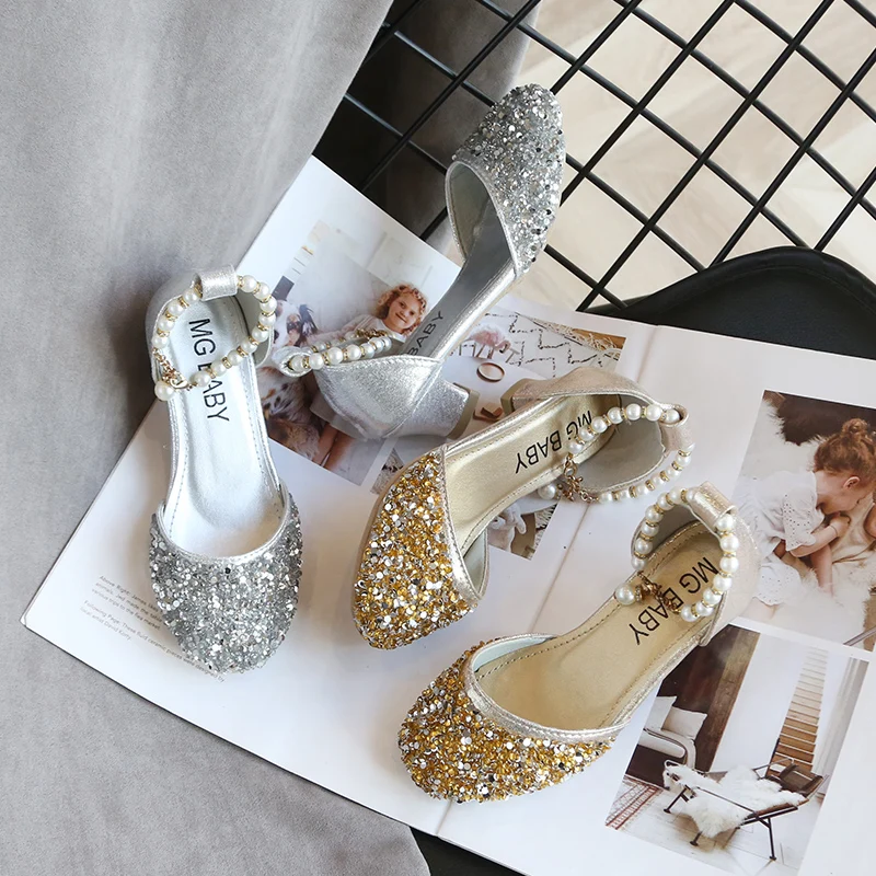 OEAK/Весенняя детская обувь танцевальные сандалии принцессы на высоком каблуке