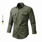 Мужские длинные Sleeve100 % хлопок Повседневная рубашка с нагрудным карманом стандартного кроя на пуговицах с отложным воротником, высокое качество, рубашки с короткими рукавами размера плюс 5xl
