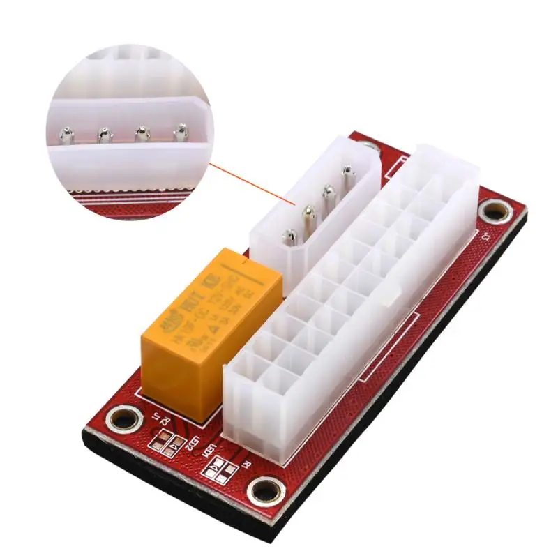 Новый двойной блок питания адаптер синхронизации Add2psu ATX 24Pin к 4pin Molex синхронный
