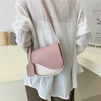 leather messenger bag for women candy color casual crossbody bags designed simple saddle pack for female high quality handbag
