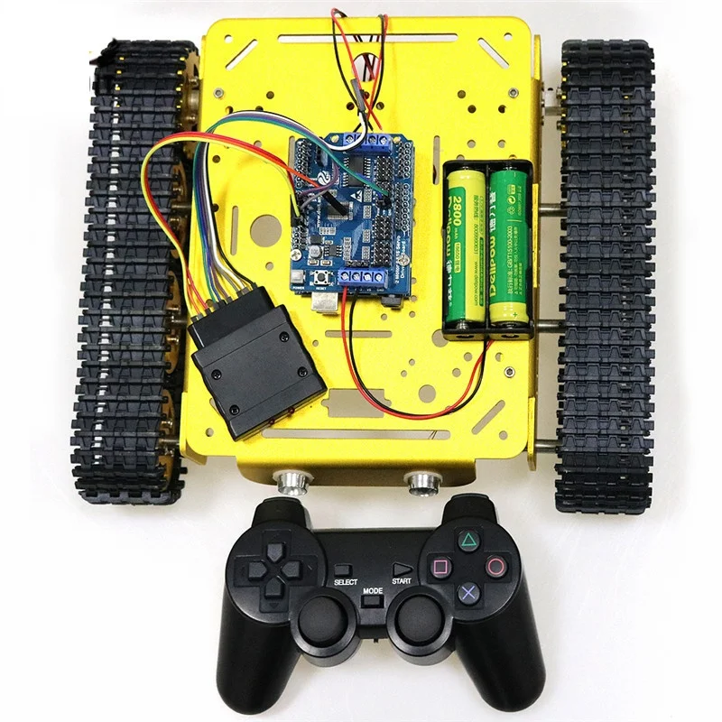 PS2 контроллер ручки умный робот танк шасси с Arduino плата + драйвера двигателя для DIY
