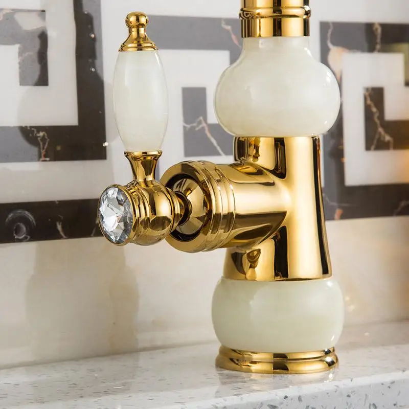 Смесители для умывальника с поворотом на 360 градусов евро Золотой смеситель