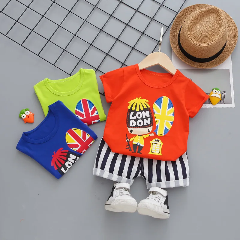

Комплекты одежды для маленьких мальчиков, милая летняя футболка, детская одежда с рисунком для мальчиков, костюм для младенцев