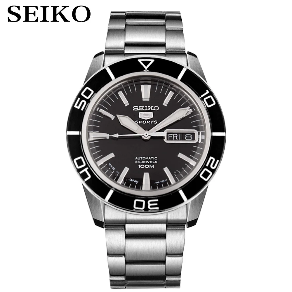 SNZH55J1-A Seiko часы мужские 5 автоматические часы Топ бренд Роскошные спортивные мужские часы набор водонепроницаемые механические Военные часы relogio masculinoSNZ - Цвет: SNZH55J1-A