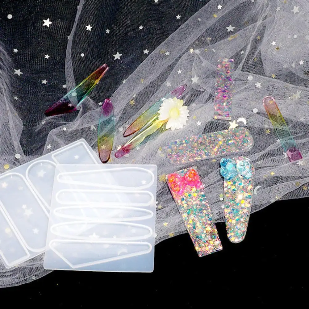 

Fashion Transparent Hairpin Silicone Special Mould epoxy molds Hair DIY Flower For Resin Jewelry Real Making Mold resin Z9V7