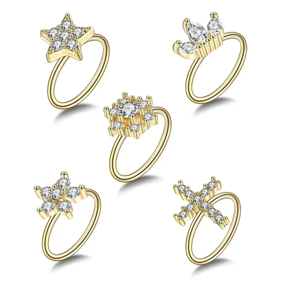 1 шт крест цветок сгибаемый пирсинг уха Tragus серьги Надеваемые На ушной хрящ нос