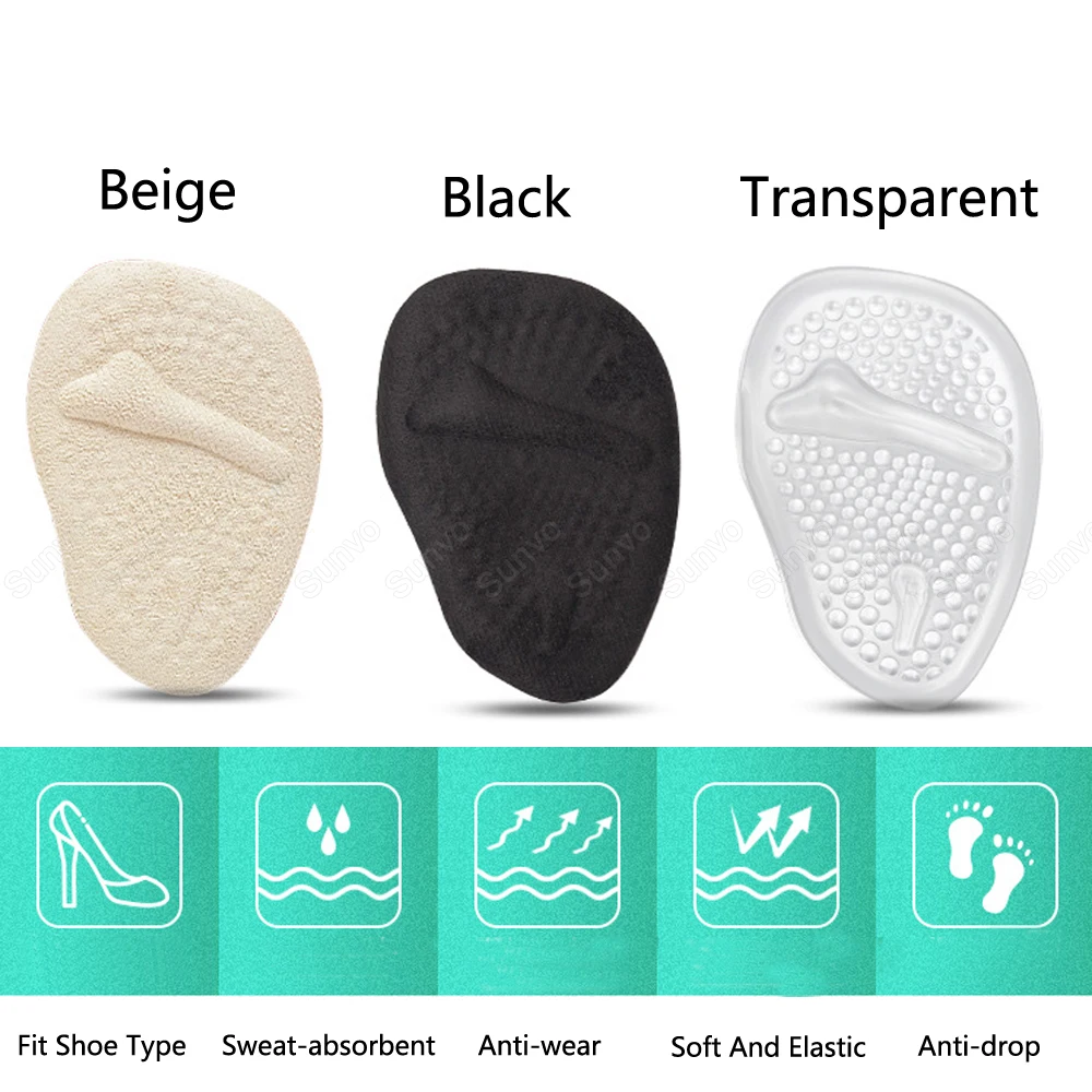 Forefoot Insert Pain Relief Half Size Shoe Pad for High Heels Women Slippers Sandals Anti-Slip Silicone Gel Insoles for Shoes