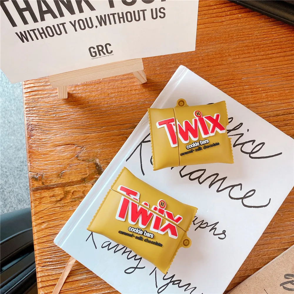 Роскошный квадратный чехол для наушников Twix с барами печенья Airpods 1 2 3 Pro