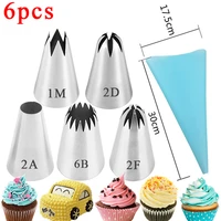 5 6pcs cakes decoration set cake tools icing piping pastry nozzle stainless steel kitchen gadgets decor kitchen accessories