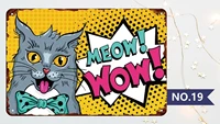 meow cat poster metal tin sign signage decoration cat house club clubhouse bar hotel home living room bedroom decoration sign