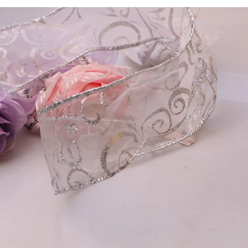 Mixed 5yard 5.8cm-6cm Organza gauze with iron gold hand woven belt gift packaging accessories | Дом и сад