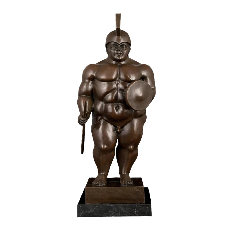 

Ivorique DS-497 Abstract Bronze Famous Statue Botero reproduction sculpture bronze fat warrior soldier Figurines for collectible