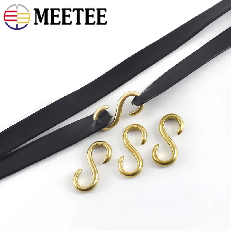 5 предметов в партии 20 штук Meetee Чистый медный крюк S Форма твердой латуни пряжки