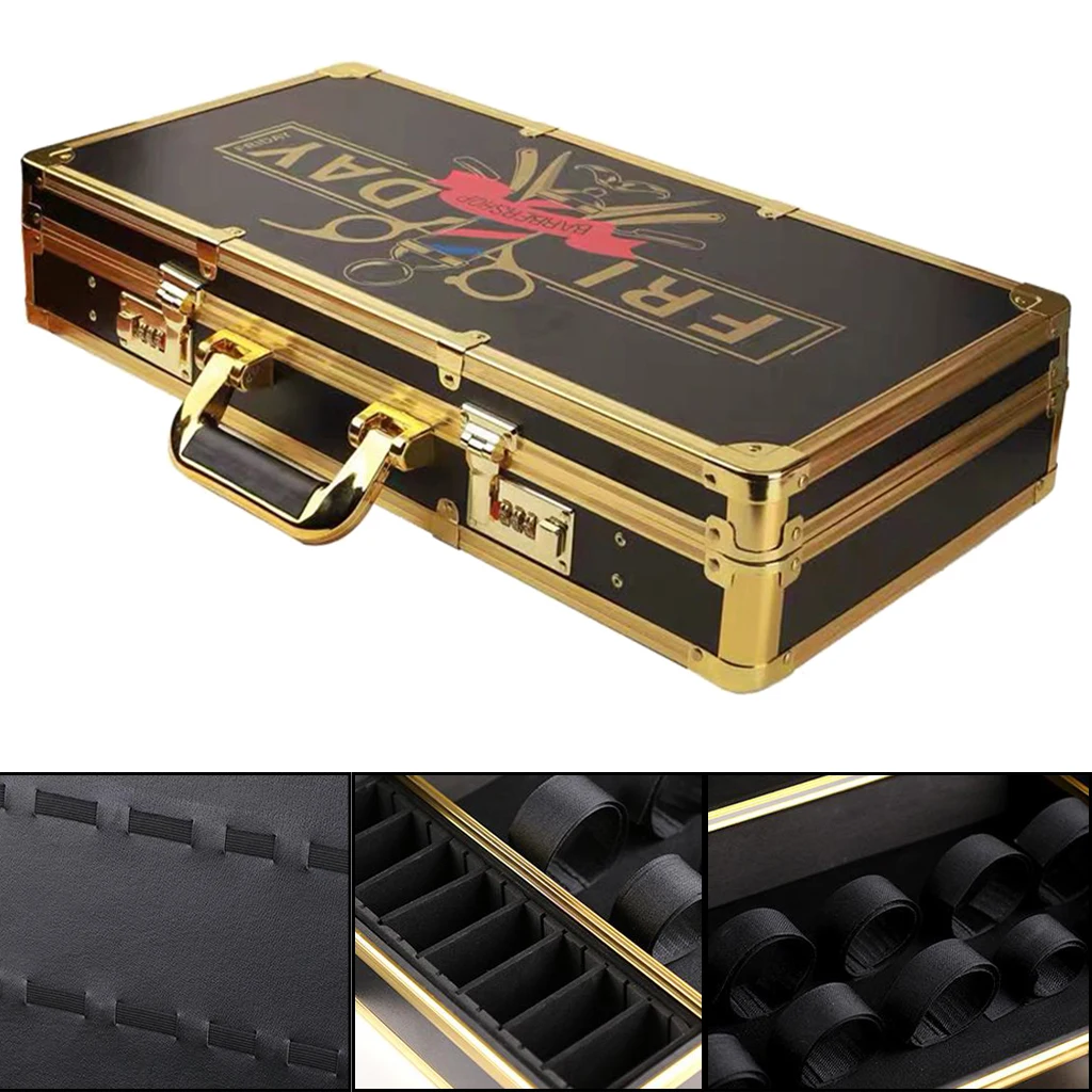 Парикмахерский чехол с алюминиевой рамкой и замком для гребней ящик