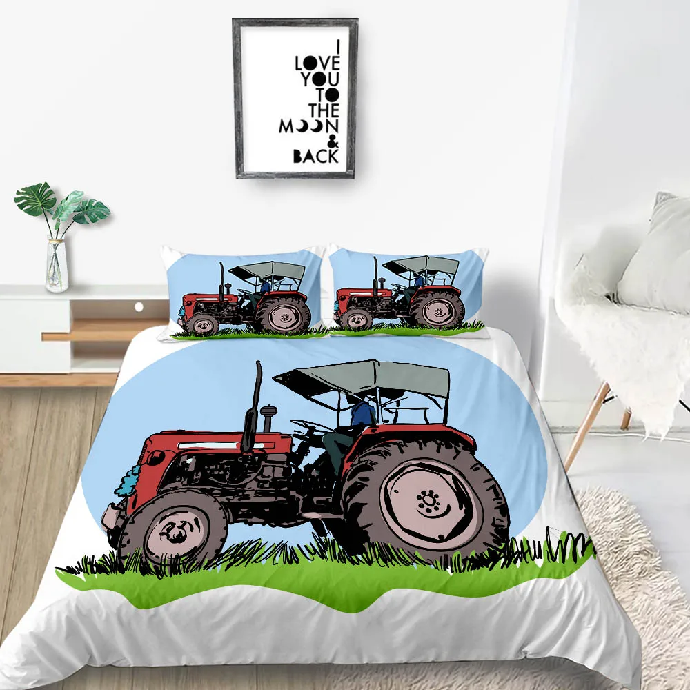 Трактор постельные принадлежности набор мультфильм свежий пастбищ пододеяльник