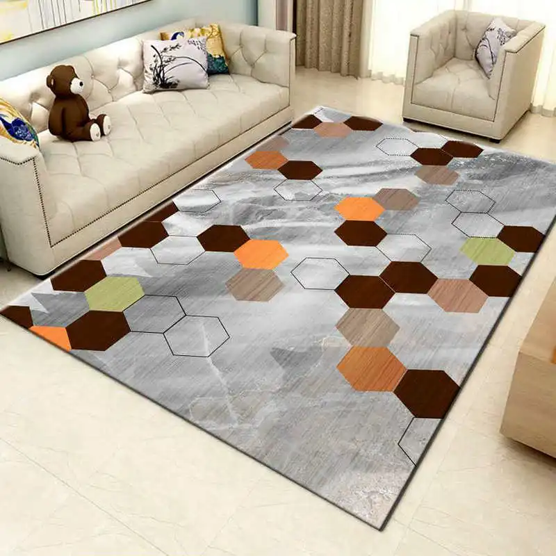 

Nordic 3D geometric printing carpet living room sofa floor mat bathroom non-slip carpet bedroom decoration washable large carpet