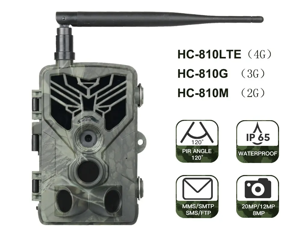 Фотоловушка HC810M 2G MMS SMS SMTP 20 МП 1080P инфракрасная беспроводная сотовая мобильная с