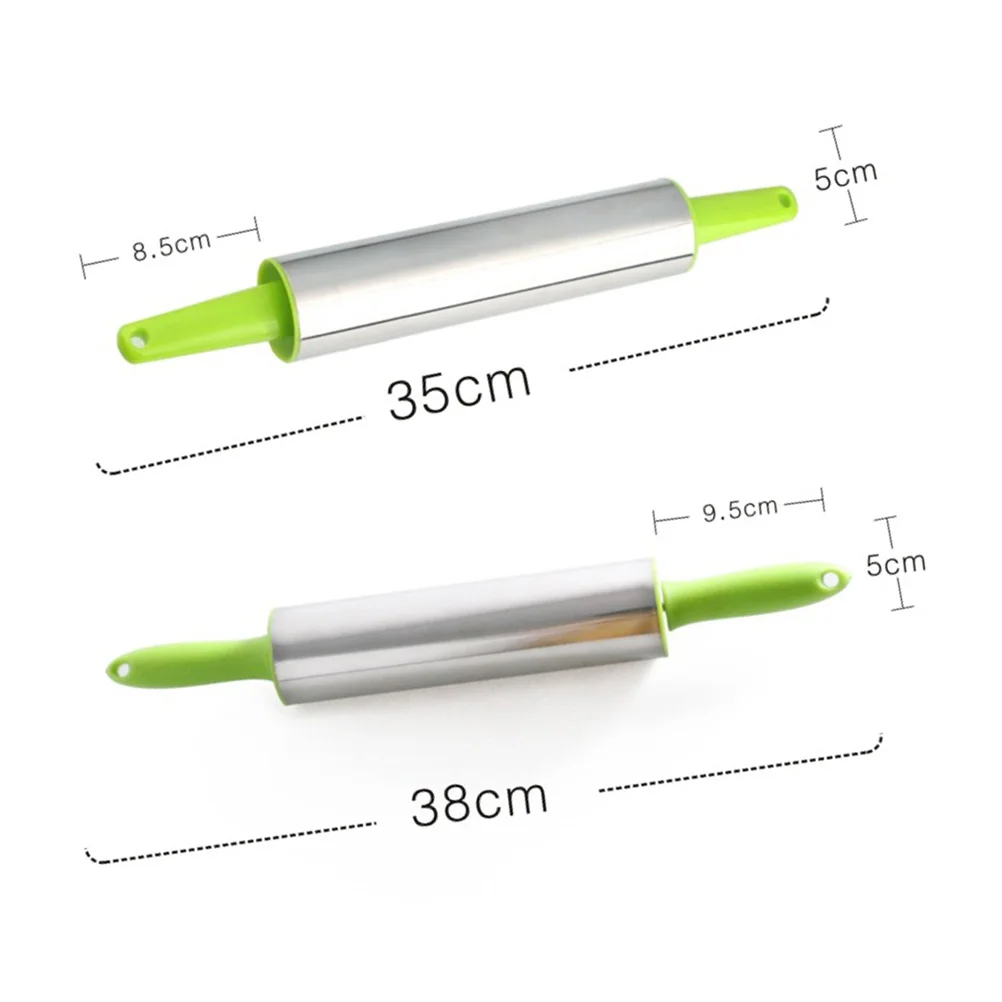 2 шт. кухонные нержавеющие стальные роликовые штифты с пластиковой ручкой