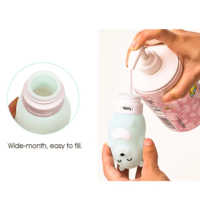 Милые бутылки для макияжа из пищевого силикона 60/80/90/100 мл флакон хранения шампуня