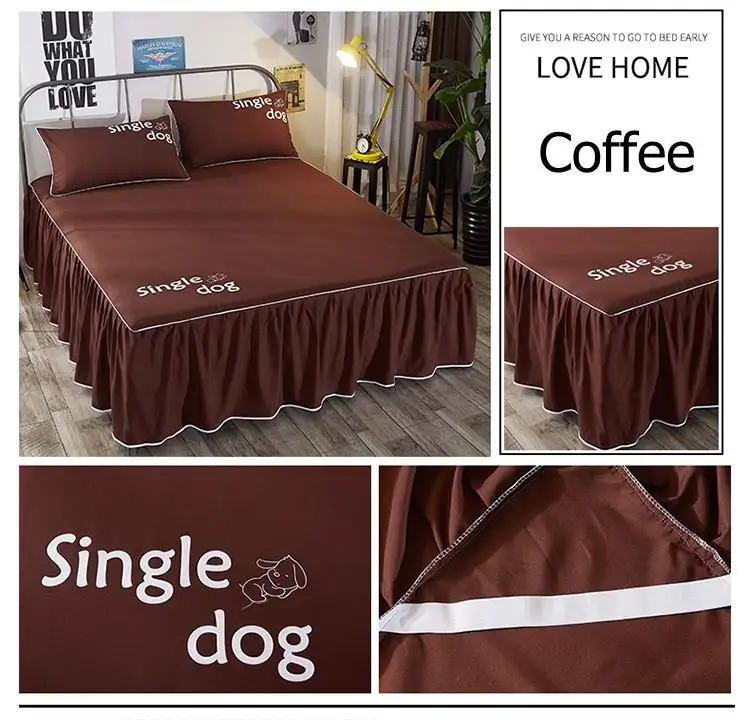Однотонные простыни ST02 10 постельных принадлежностей с юбкой наматрасником | Дом