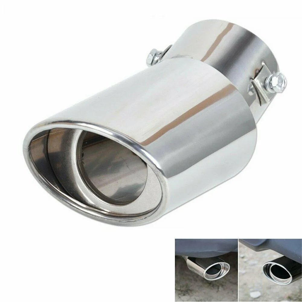 

Chrome car rear exhaust decoration tip silencer pipe tail throat universal