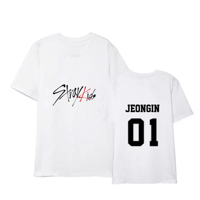 ALLKPOPER KPOP футболка StrayKids The HYUNJIN CHANGBIN футболки|top top|letter tshirtt-shirt letter |