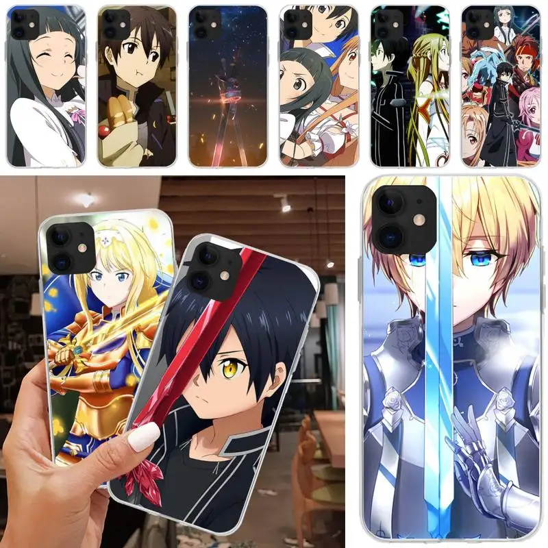 

Sword Realm Animation Characters Phone Case Matching Coque Transparent For Iphone XR 11 12 13 Pro X XS Max 6 7 8 6s Plus SE2020