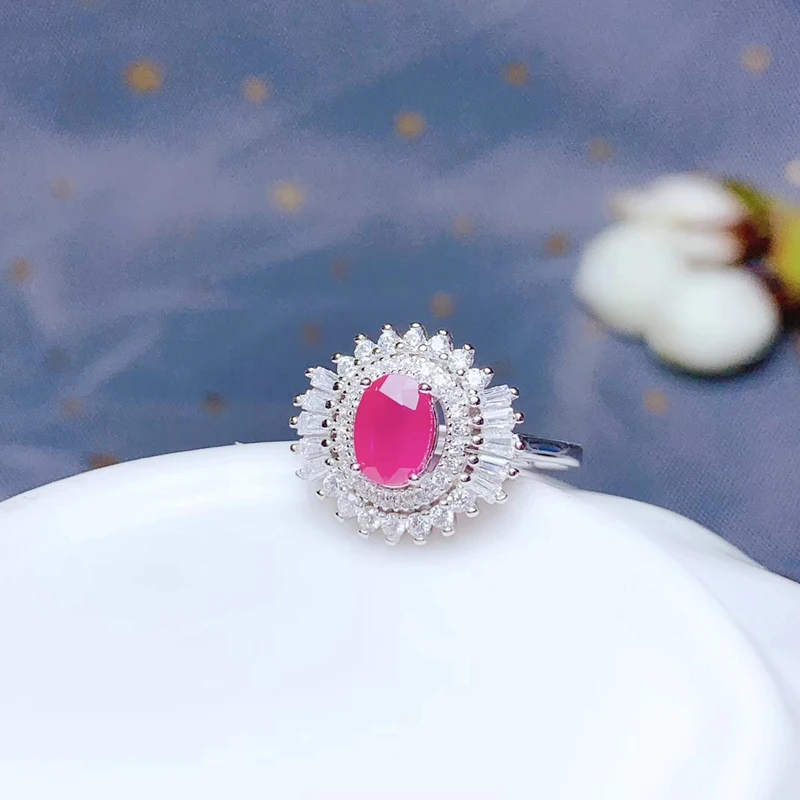 CoLife Jewelry 100% Natural Ruby Ring for Party 5*7mm 0.7ct Real Silver 925 Fine Gift Woman | Украшения и аксессуары
