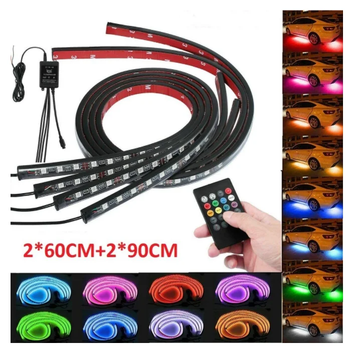 

Car Underglow Light Flexible Strip LED Remote Control Neon RGB Decorative Atmosphere Lamp