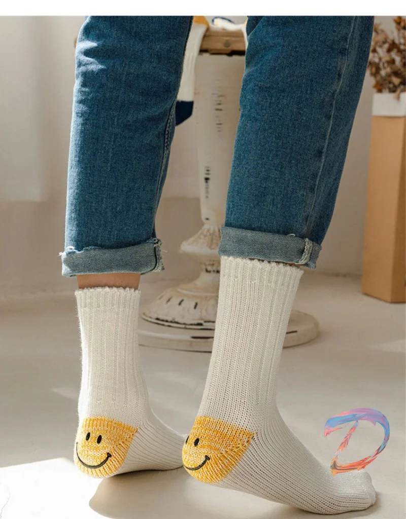 KAPITAL Middle Tube Socks High Quality Casual Men's Women's Smiley Face  Cotton Socks Casual KAPITAL Knitted Socks