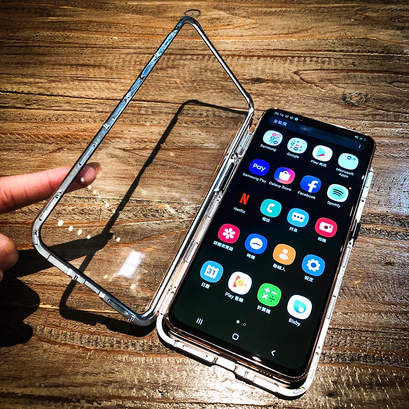 360 Полный Магнитный чехол для samsung Galaxy S11 A90 5G A80 A10S A40 A50 A60 A70 M30S металлический бампер Двусторонняя закаленное Стекло чехол