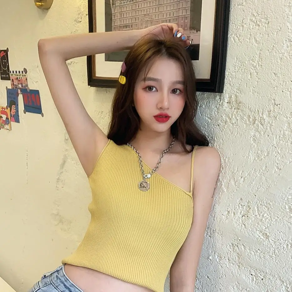 Новинка 2020 летний женский топ сексуальная Трикотажная майка корейский модный