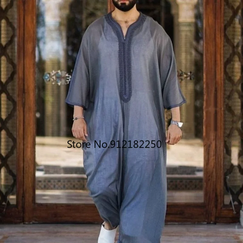 Men Jubba Thobe Dubai Muslim Islamic Clothing Kimono Long Robe Saudi Musulman Wear Abaya Caftan Islam Dubai Arab Dressing Mens