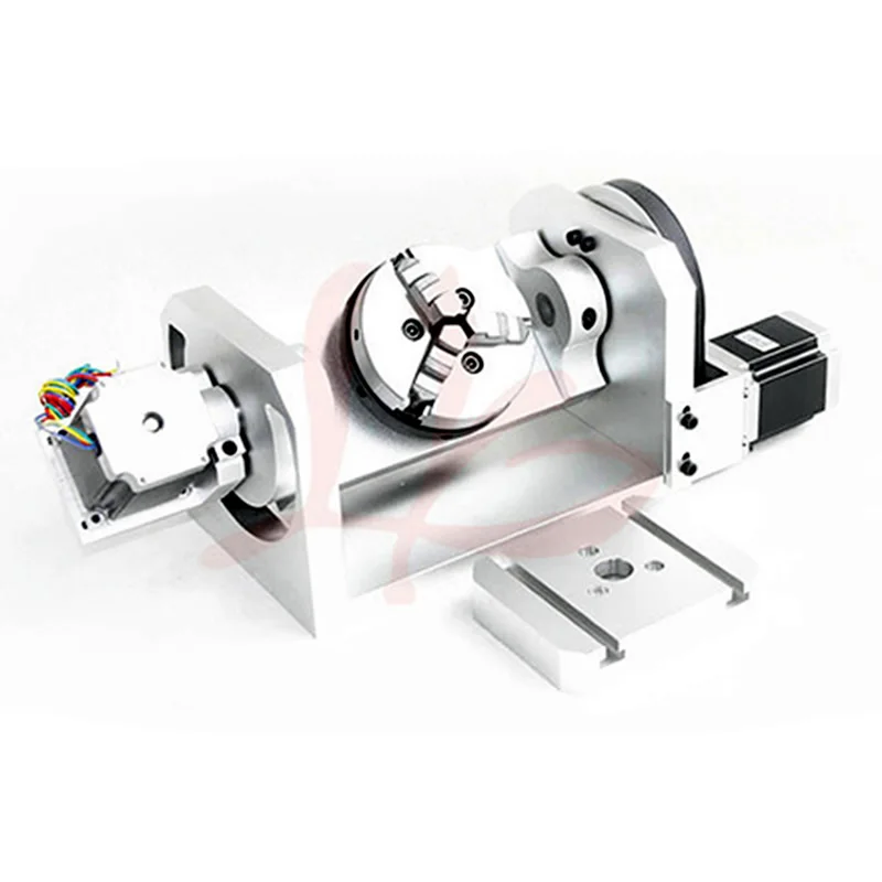

CNC 4th axis 5th axis A aixs Rotary axis 98MM Center height 100mm chuck 3-jaw for CNC Router Milling Machine