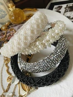 fashion handmade beaded crystal super flash hair hoop pearl headband ladies dinner party retro hair accessories