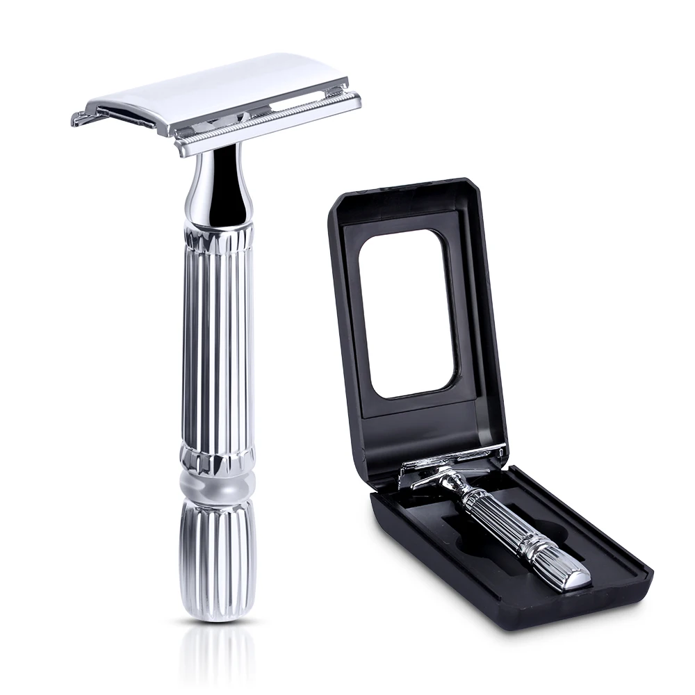 Безопасная двойная Бритва для мужчин нож бритья Парикмахерская прямая бритва