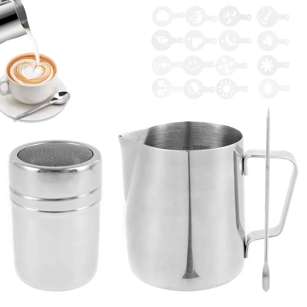 

Stainless steel milk froth jug espresso cream froth barista handmade latte cappuccino milk froth glass jug pitcher