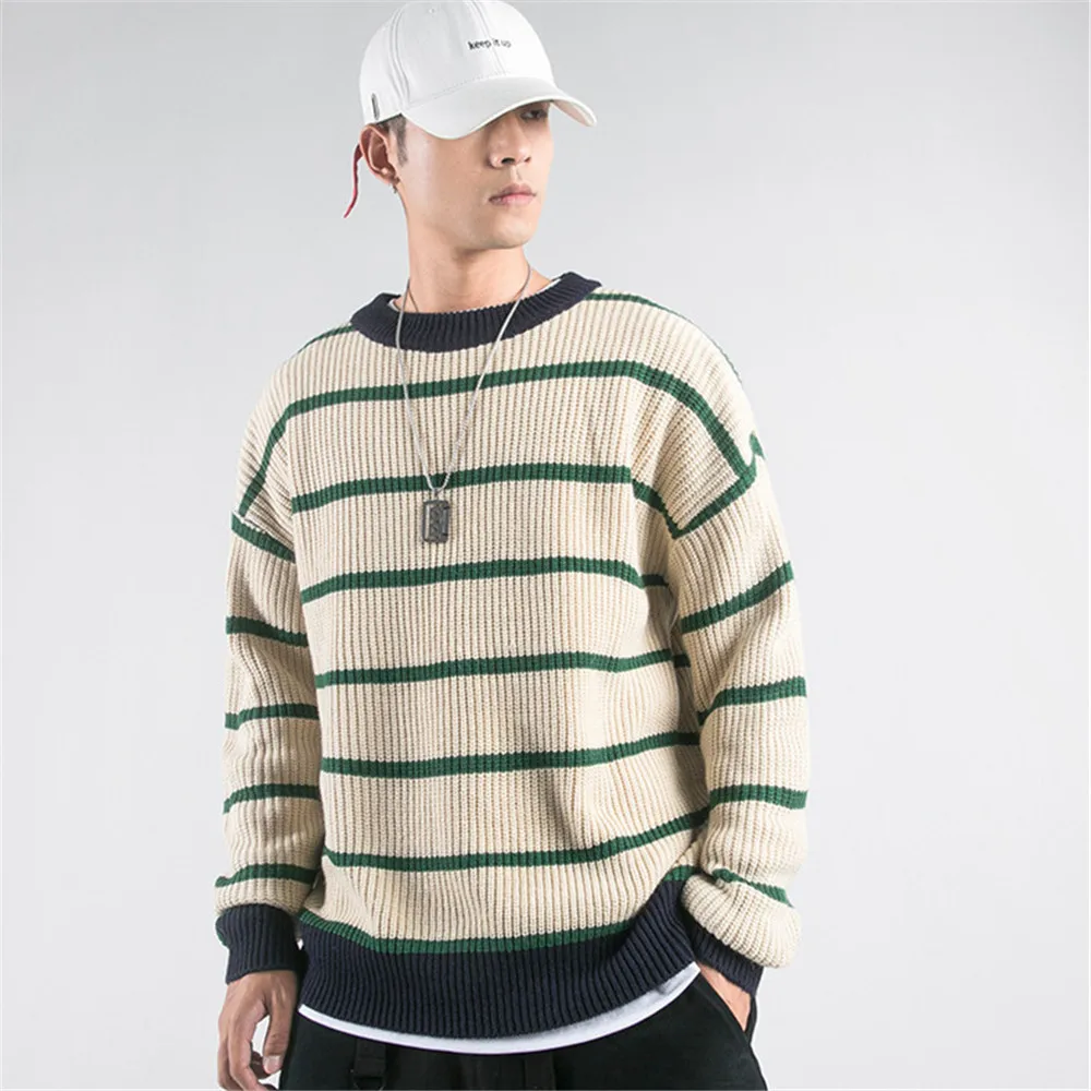 Новые модные мужские трикотажные пуловеры в Корейском стиле Повседневные